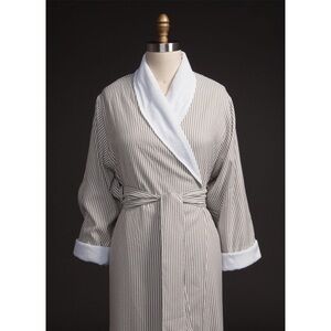 Frette Taupe Seersucker Robe